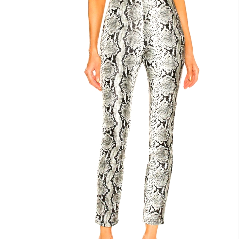 Superdown "Donna" Snake-Print Faux Leather Pants